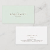 Modern Elegant Professional Mint Green Visitekaartje (Voorkant / Achterkant)