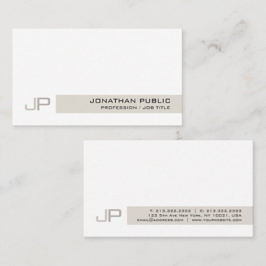 Modern Elegant Professional Monogram Chic Visitekaartje (Voorkant / Achterkant)
