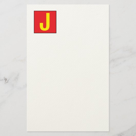 Modern Elegant Professional Monogram Red Yellow Briefpapier (Voorkant)