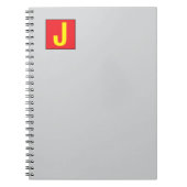 Modern Elegant Professional Monogram Red Yellow Notitieboek (Voorkant)