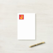Modern Elegant Professional Monogram Red Yellow Post-it® Notes (Op bureau)