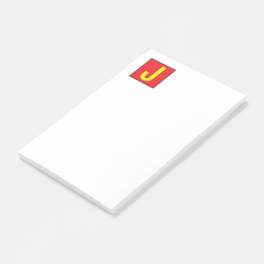 Modern Elegant Professional Monogram Red Yellow Post-it® Notes (Schuin)