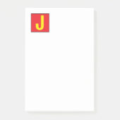 Modern Elegant Professional Monogram Red Yellow Post-it® Notes (Voorkant)
