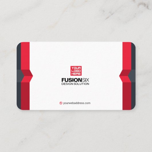 Modern Elegant Professional - rood Visitekaartje (Achterkant)