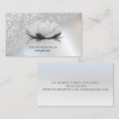 Modern Elegant Professional Silver Bokeh Lotus Visitekaartje (Voorkant / Achterkant)