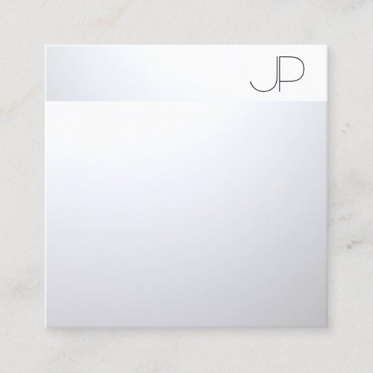 Modern Elegant Professional Silver Look Sjabloon Vierkante Visitekaartje (Voorkant)