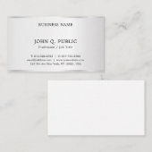 Modern Elegant Professional Silver Look Sjabloon Visitekaartje (Voorkant / Achterkant)