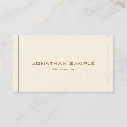 Modern Elegant Professional Simple Gold Luxury Visitekaartje (Voorkant)