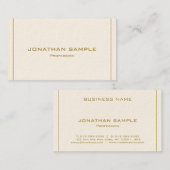 Modern Elegant Professional Simple Gold Luxury Visitekaartje (Voorkant / Achterkant)