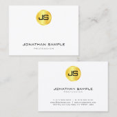 Modern Elegant Professional Trendy Monogram Visitekaartje (Voorkant / Achterkant)