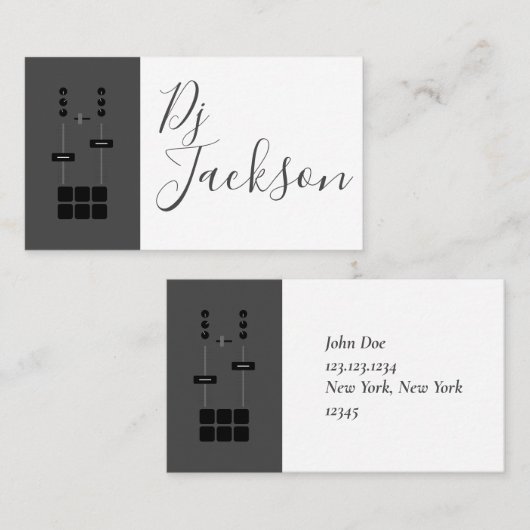Modern Elegant Professional Two-Tone DJ Visitekaartje (Voorkant / Achterkant)