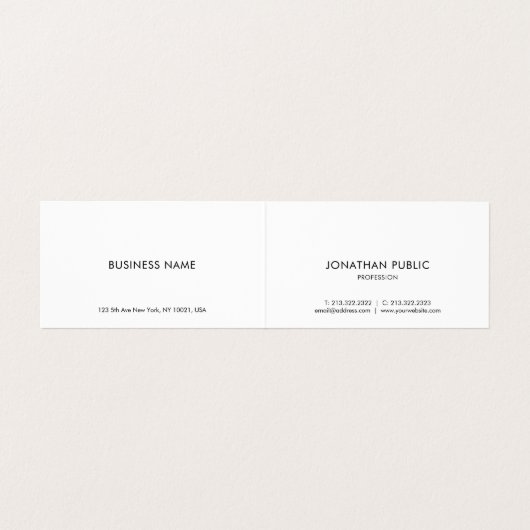 Modern Elegant Professional Typography Folded Visitekaartje (Binnenkant ongevouwen)