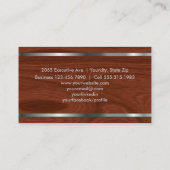 Modern Elegant Professional Wood Grain Metal Kijk Visitekaartje (Achterkant)