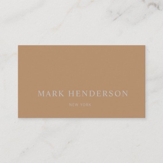 Modern Elegant Professioneel Bruin Visitekaartje (Voorkant)