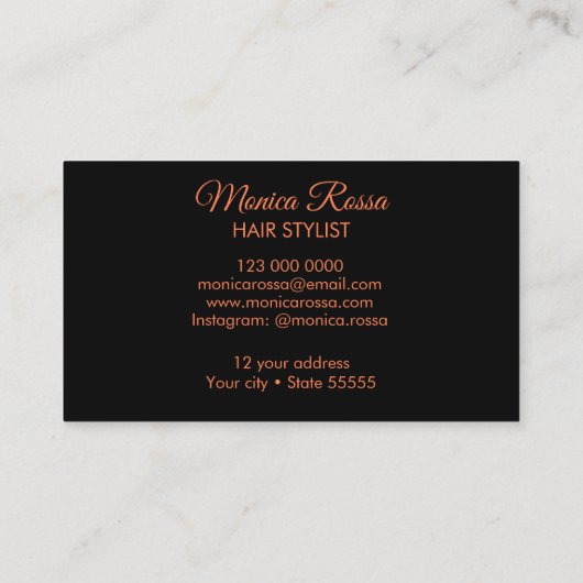 Modern Elegant Professioneel Eenvoudig Koraal Zwar Visitekaartje (Achterkant)