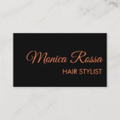 Modern Elegant Professioneel Eenvoudig Koraal Zwar Visitekaartje (Voorkant)