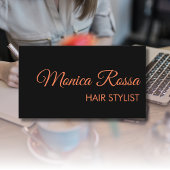 Modern Elegant Professioneel Eenvoudig Koraal Zwar Visitekaartje