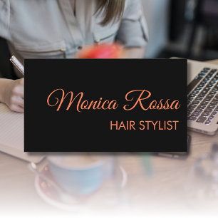 Modern Elegant Professioneel Eenvoudig Koraal Zwar Visitekaartje