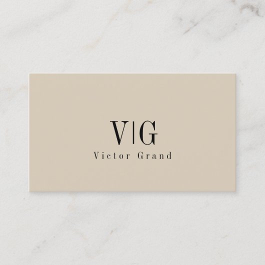 Modern Elegant Professioneel Eenvoudig Monogram Visitekaartje (Voorkant)