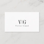 Modern Elegant Professioneel Eenvoudig Monogram Visitekaartje (Voorkant)