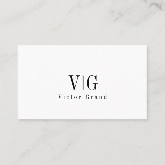 Modern Elegant Professioneel Eenvoudig Monogram Visitekaartje (Voorkant)