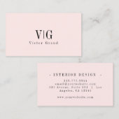 Modern Elegant Professioneel Eenvoudig Monogram Visitekaartje (Voorkant / Achterkant)