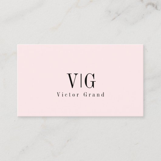 Modern Elegant Professioneel Eenvoudig Monogram Visitekaartje (Voorkant)