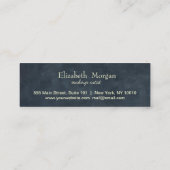 Modern elegant professioneel hart donkerblauw klantenkaartje (Achterkant)