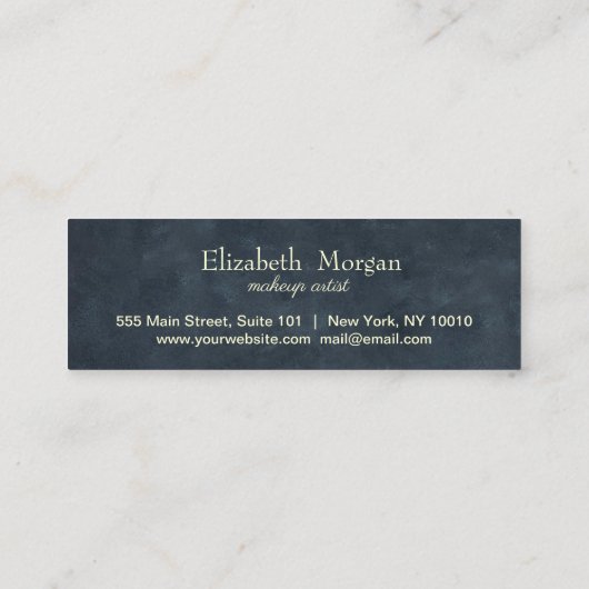 Modern elegant professioneel hart donkerblauw klantenkaartje (Achterkant)