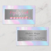 Modern elegant professioneel hart, holografisch klantenkaartje (Voorkant / Achterkant)