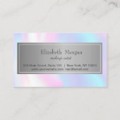 Modern elegant professioneel hart, holografisch klantenkaartje (Achterkant)