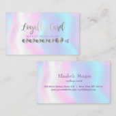 Modern elegant professioneel hart, holografisch klantenkaartje (Voorkant / Achterkant)