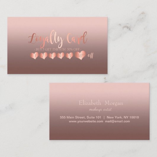 Modern elegant professioneel hart klantenkaartje (Voorkant / Achterkant)