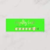 Modern elegant professioneel hart Neon Green Klantenkaartje (Voorkant)