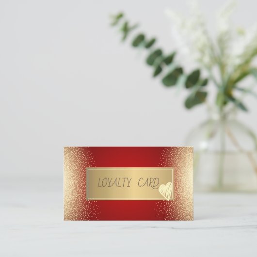 Modern elegant professioneel Lijst, Gold Heart Red Klantenkaartje (Staand voorkant)