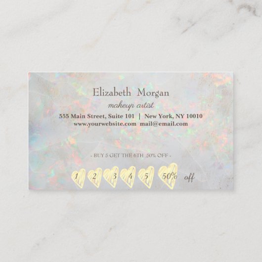 Modern elegant professioneel Lijst - Wit-wit Klantenkaartje (Achterkant)