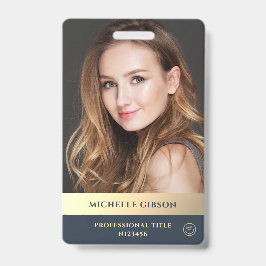 Modern Elegant Professioneel Luxe Blauw Goud Badge