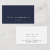 Modern Elegant Professioneel Marine Blauw Visitekaartje (Voorkant / Achterkant)