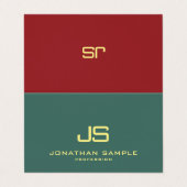 Modern Elegant Professioneel Monogram Gevouwen Visitekaartje (Buitenkant ongevouwen)