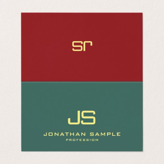 Modern Elegant Professioneel Monogram Gevouwen Visitekaartje (Buitenkant ongevouwen)