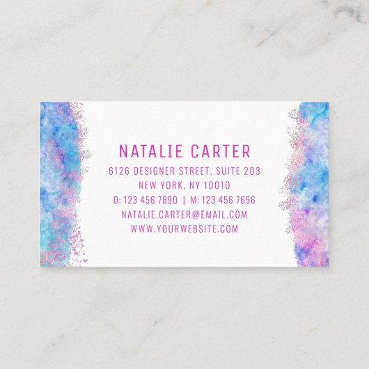 Modern Elegant Professioneel Nebula Visitekaartje (Achterkant)