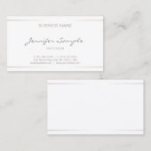 Modern elegant professioneel platte Silver-effect Visitekaartje (Voorkant / Achterkant)