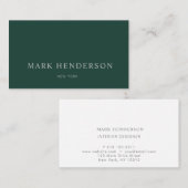 Modern Elegant Professioneel Smaragd Groen Visitekaartje (Voorkant / Achterkant)