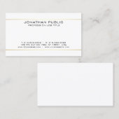 Modern Elegant Professioneel Wit Goud Eenvoudig Visitekaartje (Voorkant / Achterkant)