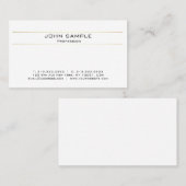 Modern Elegant Professioneel Wit Goud Minimalist Visitekaartje (Voorkant / Achterkant)