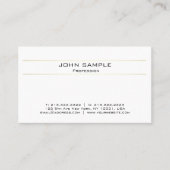 Modern Elegant Professioneel Wit Goud Minimalist Visitekaartje (Voorkant)
