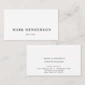 Modern Elegant Professioneel Wit Visitekaartje (Voorkant / Achterkant)