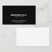 Modern Elegant Professioneel Zwart Eenvoudig Visitekaartje (Voorkant / Achterkant)