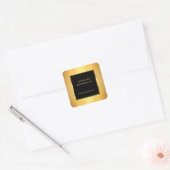 Modern elegant professioneel zwart en goud vierkante sticker (Envelop)