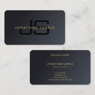 Modern Elegant Professioneel Zwart & Goud Luxe Visitekaartje
